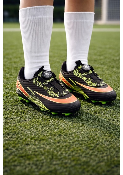 Mini Bonito Üniseks Yeni Nesil Mekanizmalı Futbol Kramponu Siyah