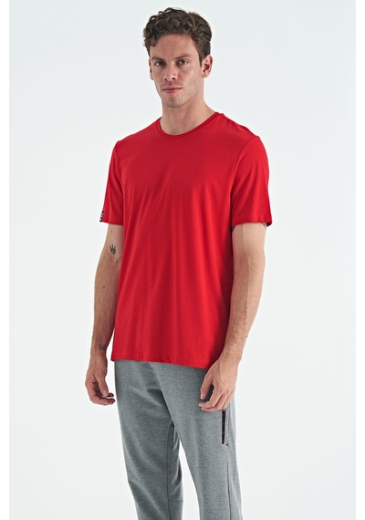 Tommy Life Kırmızı Erkek Basic Kısa Kol Standart Kalıp O Yaka T-shirt - 87911 Kırmızı