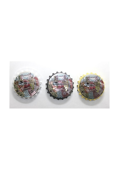 4 Adet Magnet İstanbul Temalı Dekoratif Manyetik Buzdolabı Aksesuarı, Souvenir, Hatıra, 7 X 7 Cm