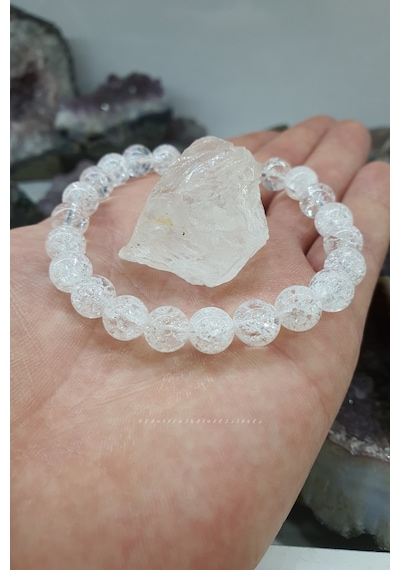 Necef Doğal Taş Bileklik Aa Kalite 8 Mm Kristal Kuvars Hediye Dengeli Ve Sağlıklı Tutar Çok Renkli