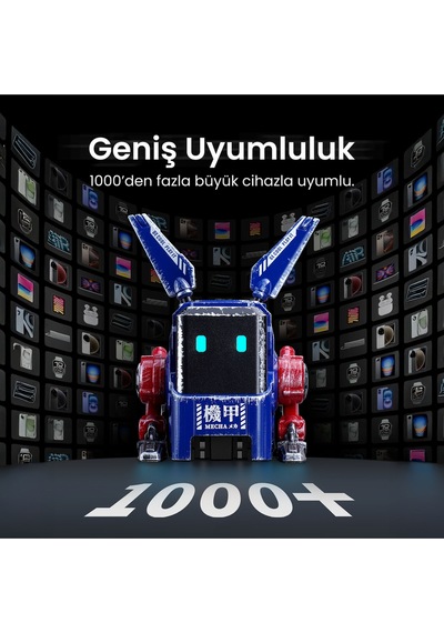 Gravastar Alpha65 Robot Figürlü 65w Hızlı Şarj Adaptörü Ve Şarj Standı, Mavi