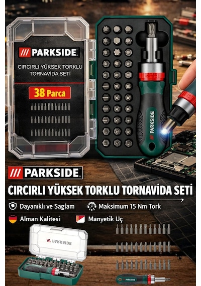 Çok Amaçlı Cırcırlı Yüksek Torklu Mıknatıslı Tornavida Seti %100 Alman Tamir Seti Vidalama