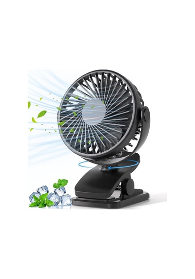Taşınabilir Usb Klipsli Fan Şarj Edilebilir, 720 Dönebilme, 3 Hız Yaz Ve Dış Mekan Kullanımı İçin -