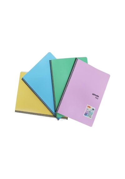 Mynote 96 Yaprak A4 Çizgili Defter Spiralli Pp Kapak - 3 Adet Karışık/çok Renkli