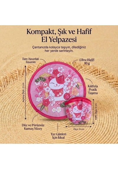 Bakgelal Katlanabilir Cep Yelpazesi 21 Cm Kılıflı Kore Yelpazesi Ultra Hafif, Katlanabilir, 10 Farklı Desen Seçeneği Plaj, Seyahat, Festival Ve Günlük Kullanım İçin - 03-11-000016