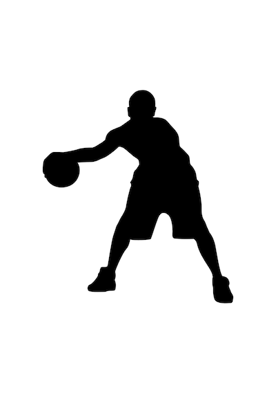 Basketbolcu Folyo Sticker 70cm Uzunluk Siyah