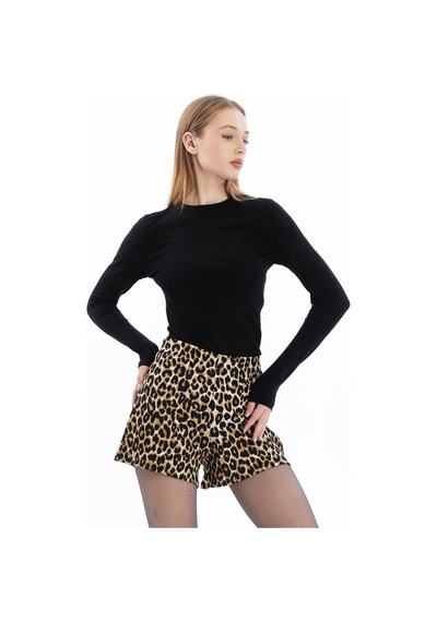 Penyebizden Leopar Desenli Şort-leopar Leopar