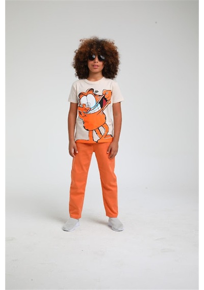Jack Lions Erkek Çocuk Pamuklu Garfield Tshirt-12842-bej Bej