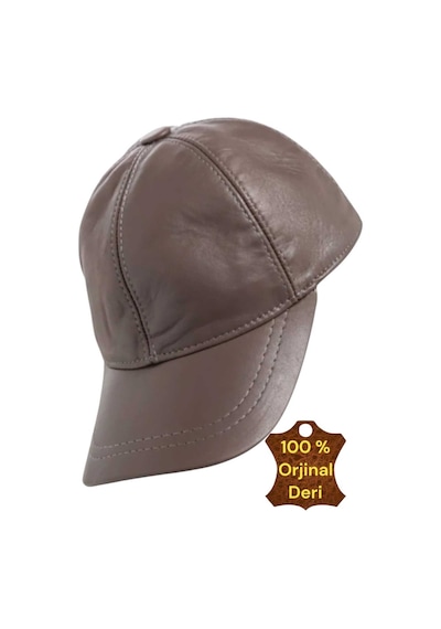Tezzgelsin Unisex %100 Deri Arkadan Ayarlanabilir Baseball Kep Şapka Kahverengi