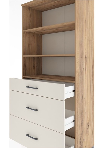 Hyperion Dolap 3 Raflı 3 Çekmeceli 88x44x195 Çam-aytaşı Çam