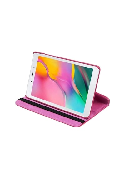 Samsung Galaxy Uyumlu Tab A7 T500 Yatay Ve Dikey Standlı 360 Derece Döner Tablet Kılıfı Pembe