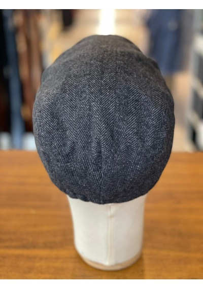 Hamze İngiliz London Model Balıksırtı Desen Kaşe Kumaş Kasket Şapka Füme