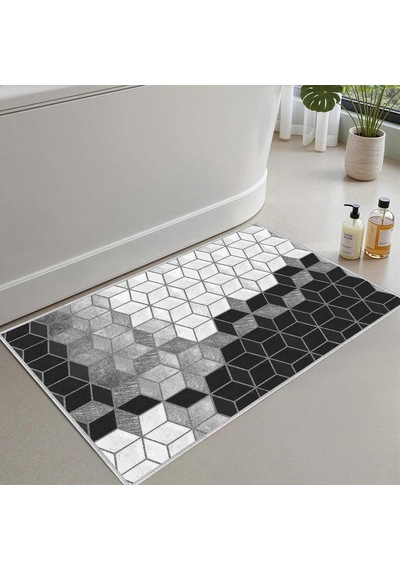 Tr Banyo Paspası, Yumuşak Banyo Halısı, Kaymaz Dot Tabanlı, Su Emici, Makinede Yıkanabilir - 40 X 60 Cm Genel