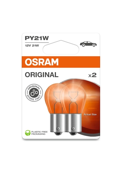 7507 Py21 W Sinyal Lambası, Flaş Işığı Double Blister Turuncu 7507-02b