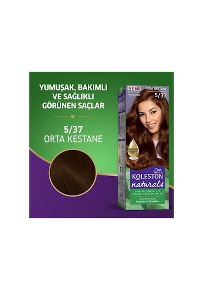 Hubrendy Tedarik Naturals Saç Boyası Orta Kestane 5/37 2x Paket