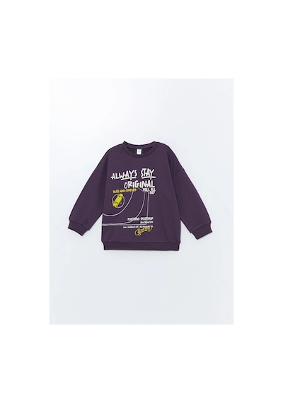 LC Waikiki Lcw Kids Mor Bisiklet Yaka Uzun Kollu Baskılı Erkek Çocuk Sweatshirt Koyu Mor LC Waikiki Lcw Kids Mor Bisiklet Yaka Uzun Kollu Baskılı Erkek Çocuk Sweatshirt Koyu Mor