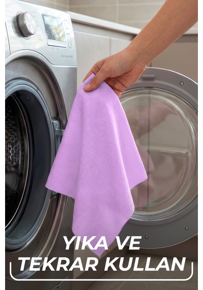 Actifibre Pro Kitchen Mikrofiber Bez, Pva Kaplama, İz Bırakmayan Tasarım Mavi Mor