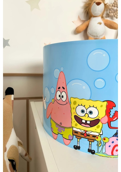 Genç Çocuk Odası Sünger Bob Çocuk Sarkıt Avize Mavi