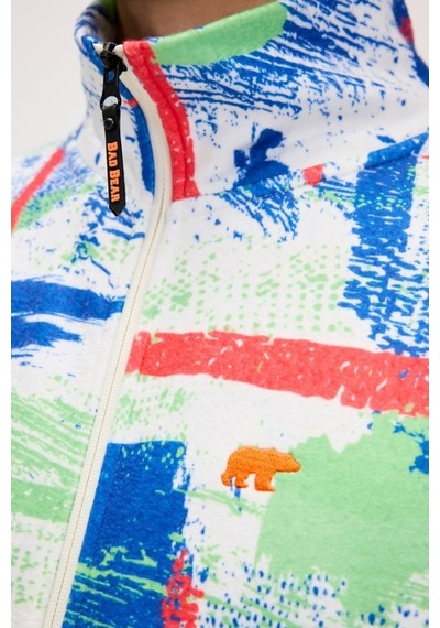 Bad Bear Full Zip Drew Polar Erkek Beyaz Dik Yaka Ceket Beyaz