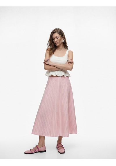 Koton Pamuklu Poplin Kumaş Çan Kesim Çizgili Midi Etek Pınk Strıpe 6sak70287ew Pembe Çizgili Koton Pamuklu Poplin Kumaş Çan Kesim Çizgili Midi Etek Pınk Strıpe 6sak70287ew Pembe Çizgili