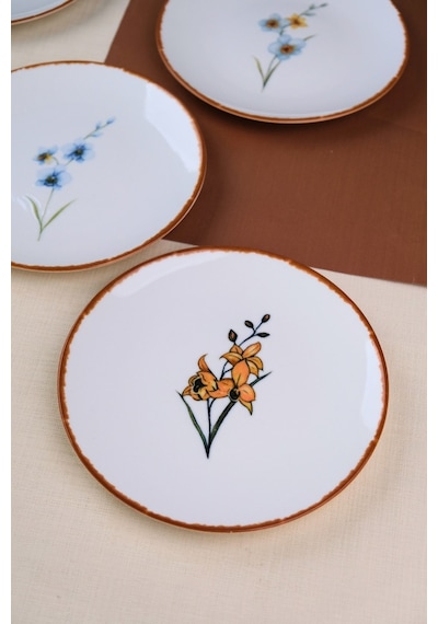 Tabak Evi Porselen Azelya Karma Pasta Tabağı Seti 19,50cm 6 Kişilik 6 Parça Çok Renkli