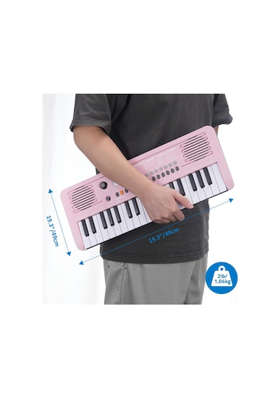 Jwin Sapphire Mk-1537 37 Tuşlu Org Adaptör Hediye -pembe