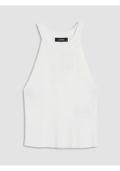 Lcw Comfort Ekru Halter Yaka Kadın Triko Atlet