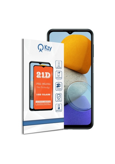 Samsung Galaxy M23 ile Uyumlu Tam Kaplayan 21D Temperli Ekran Koruyucu Cam