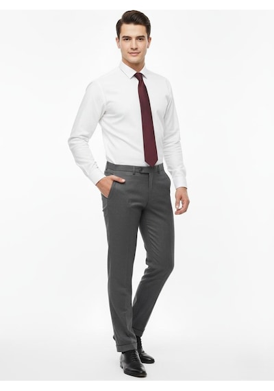 Presto Erkek Slim Fit Armürlü Pantolon Kahve 3186-400 Kahverengi