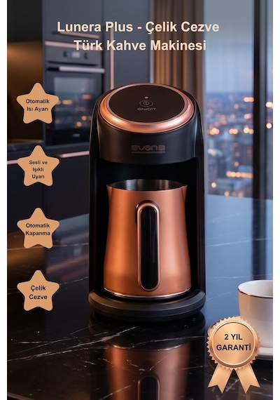 Evona Lunera 600 W Çelik Cezveli 4 Fincan Kapasiteli Bol Köpüklü Türk Kahve Makinesi