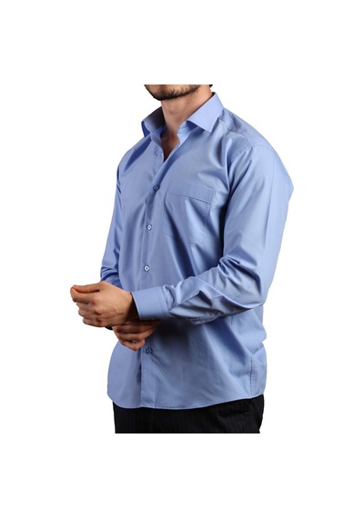 Dicotto Koyu Mavi Büyük Beden Rahat Kesim Cepli Uzun Kol Regular Fit Erkek Gömlek - 150-23 001