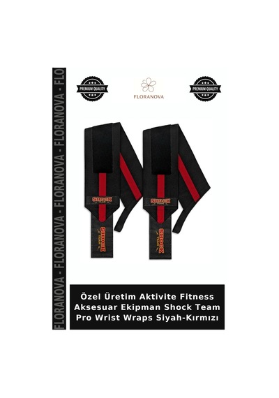 Özel Üretim Aktivite Fitness Aksesuar Ekipman Shock Team Pro Wrist Wraps Siyah-kırmızı