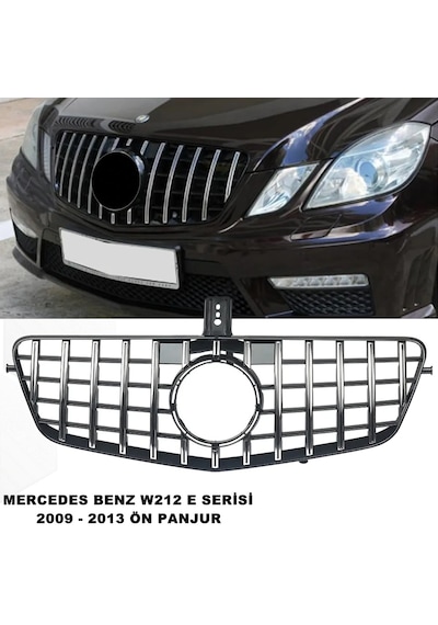 W212 GTR E Seri Spor Ön Panjur Izgaralı Piano Black-Krom 2009-2013