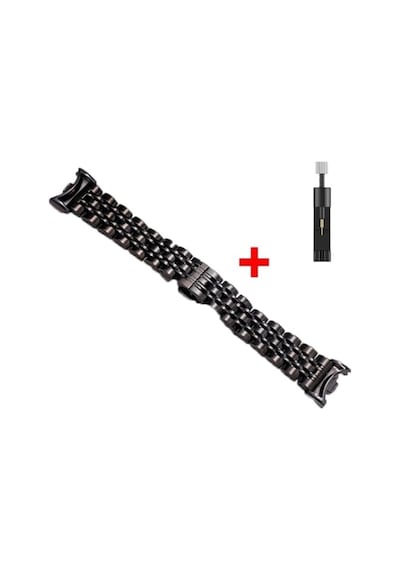 Uyumlu Mi Kordon 22mm Metal Kordon 36 Gümüş-siyah