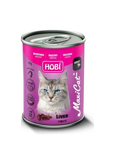 Hobi Maxicat Ciğerli Yetişkin Kedi Konservesi 400 Gr X 6 Adet - Taurin Destekli, Tam Ve Dengeli Mama