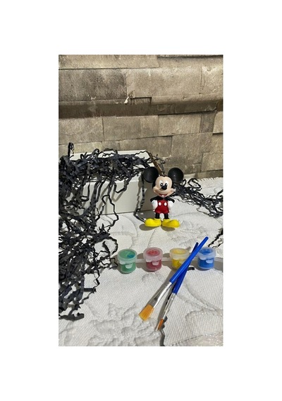 Mickey Mouse Boyama Seti 3 Renk Boya Ve Fırça Çocuklara Ve Sevdiklere Özel