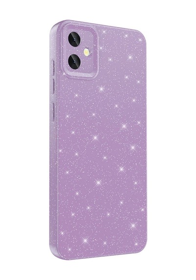 Zore Galaxy Uyumlu A05 Kılıf Kamera Korumalı Simli Lüks Koton Kapak - Lila Lila