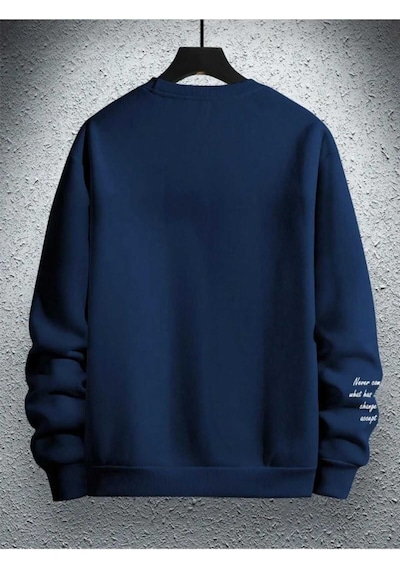 Kozia Outdoors Baskılı Oversize Bisiklet Yaka Sweatşhirt Lacivert Lacivert