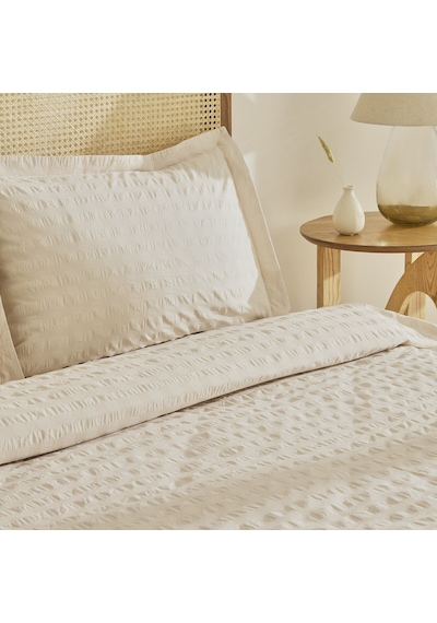 Karaca Home Perla Gofre %100 Pamuk Çift Kişilik Nevresim Takımı Bej Bej