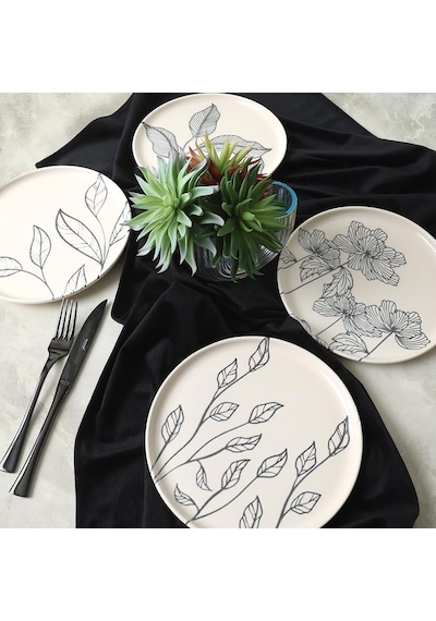 Leaf Traces Nordıc Pasta Tabağı 22 Cm 4 Adet / 22881-82-83-85 Çok Renkli
