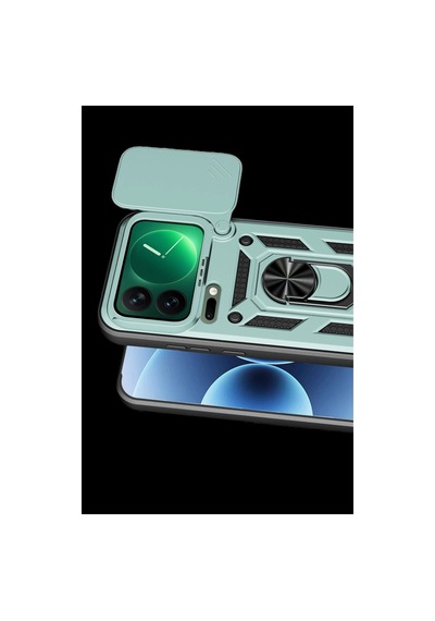 Xiaomi Mi 17 Pro Max Pars Lens Yüzüklü Silikon - Yeşil