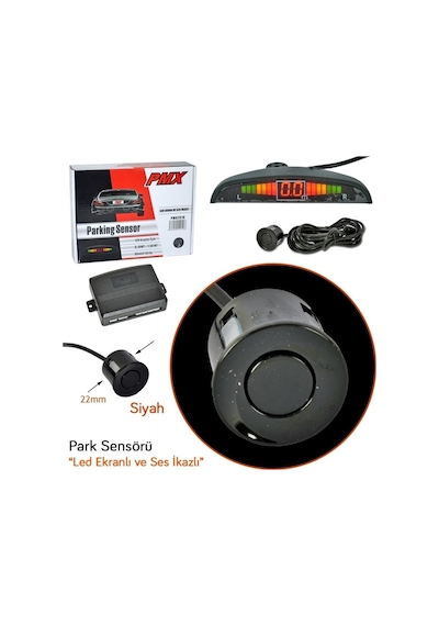 Park Sensörü Led Ekranlı Ve Ses Ikazlı 22 Mm Siyah 2910