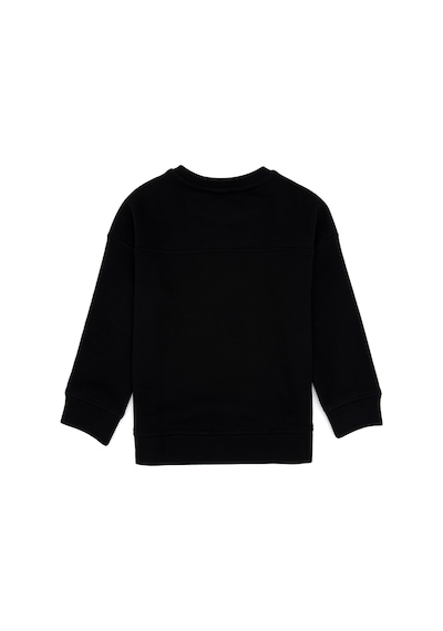 U.S. Polo Assn. Kız Çocuk Siyah Simli Baskı Detaylı Bisiklet Yaka Basic Sweatshirt 50314289-VR046