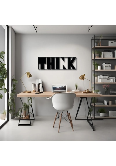 Sanatsal Metal Tablo Think Metal Duvar Tablosu İmza