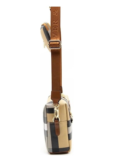 Silver Polo Sp1038 Kadın Çapraz Çanta Ekose Bej-taba
