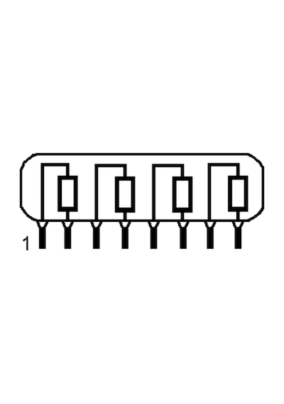 22R 4R 8Pin Sıra Direnç Resistor Network Sıp (100 Adet)