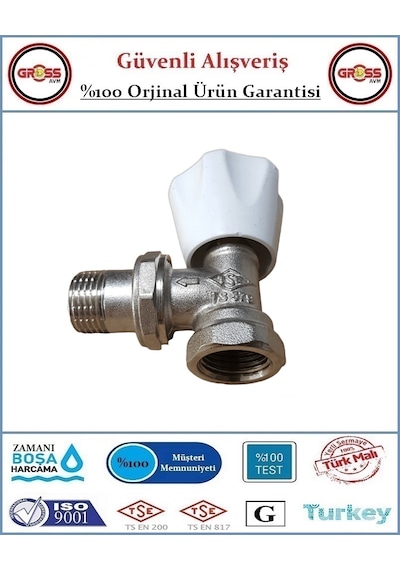 Şenpres Köşe Radyatör Vanası - %100 Prinç - 1/2''