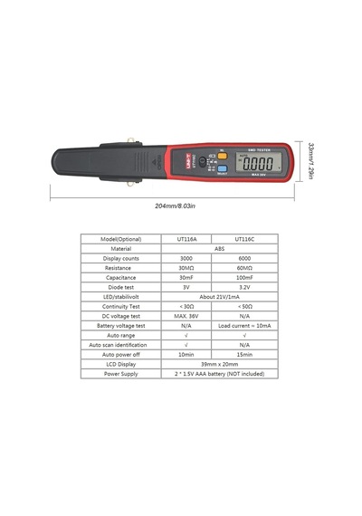Smd Ut116a Multimeter