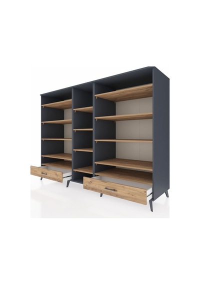 Kronos Dolap 14 Raflı 2 Çekmeceli 220x59x163 Antrasit-çam Atlas Çam - Antrasit Kronos Dolap 14 Raflı 2 Çekmeceli 220x59x163 Antrasit-çam Atlas Çam - Antrasit