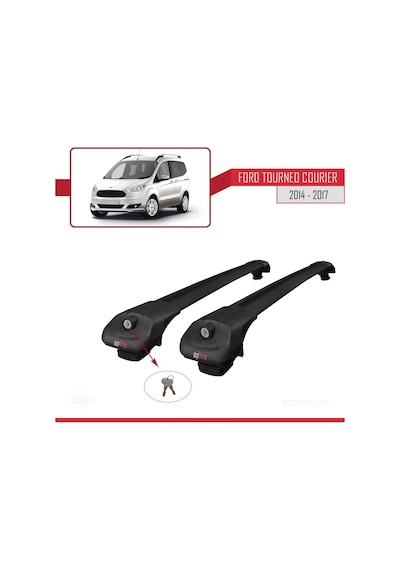 Ford Tourneo Courier 2014-2017 Arası İle Uyumlu Ace-1 Ara Atkı Tavan Barı Siyah